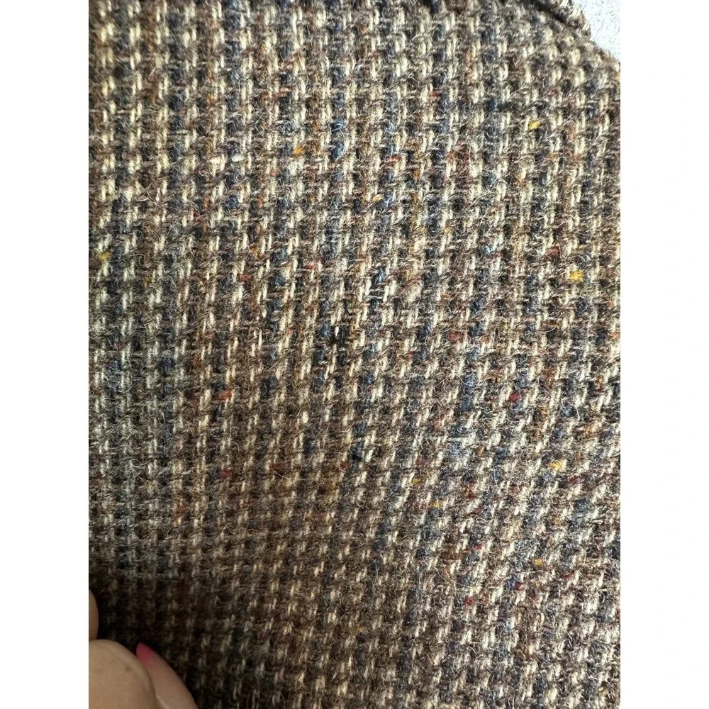 Vintage Arnie Tweed Blazer Mens 46XT Brown Houndstooth Woven Button Sport Coat